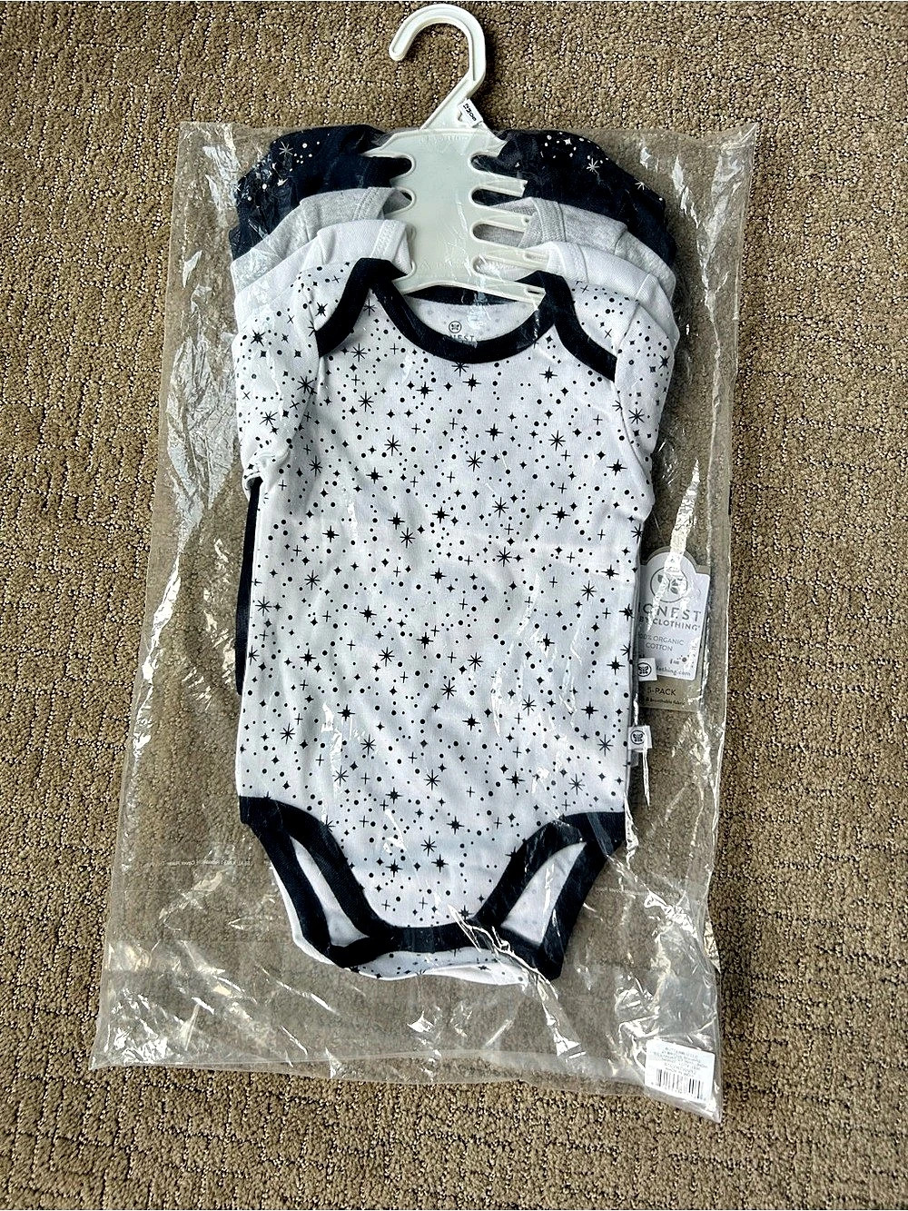 The Honest Company 5-Pack Bodysuits Organic Cotton NWT 12M
